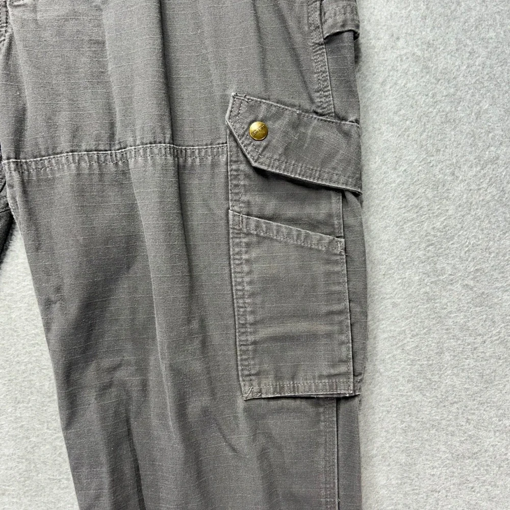 Carhartt Cargo Pants B342GVL Mens 37x33 Gray Cotton Ripstop Workwear Utility